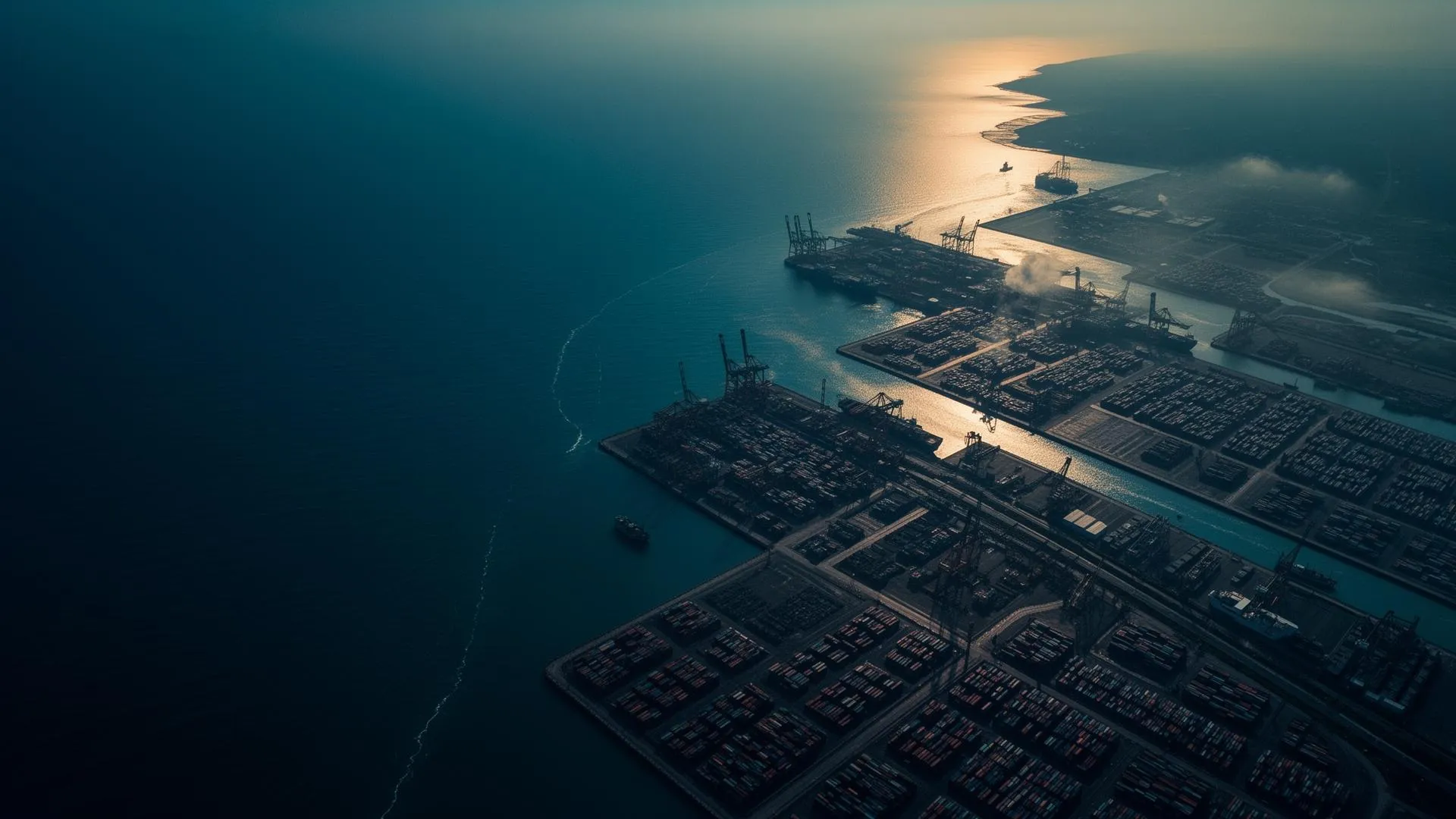 Maritime port aerial view